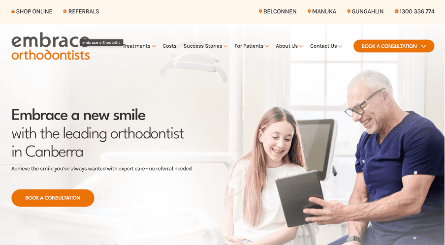 Embrace Orthodontists desktop