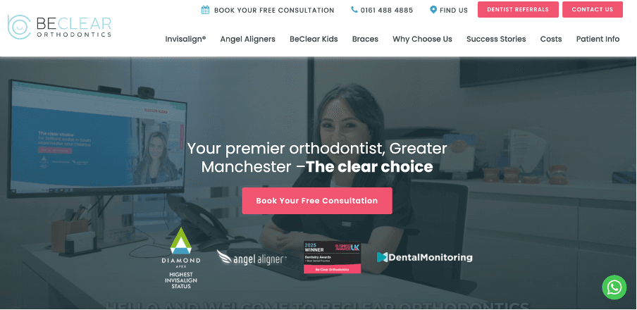 BeClear Orthodontics website